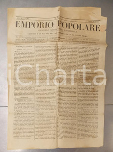 Giornale, rivista storica 1875 EMPORIO POPOLARE Giornale quotidiano universale Anno II n. 283 1