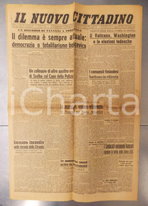 Giornale, rivista storica 1949 IL NUOVO CITTADINO Democrazia o totalitarismo bolscevico? Giornale 1