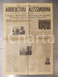 Giornale, rivista storica 1956 AGRICOLTURA ALESSANDRINA Comm. Giovanni TRAVERSA Presidente Federazione 1