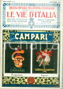 Giornale, rivista storica 1922 LE VIE D ITALIA TCI Nuova strada Canale del MIS Anno XXVIII n. 9 1