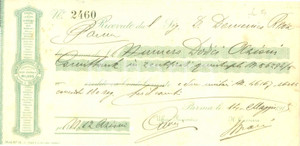 Documento originale, autentico 1915 PARMA Banca Commerciale Italiana Ricevuta di pagamento intestata 1