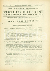 Documento originale, autentico 1937 ROMA U.N.U.C.I. Foglio d ordini Mostra premilitari e postmilitari 1