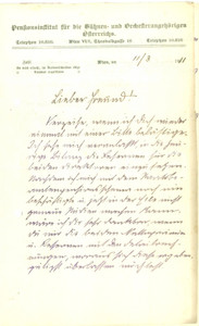 1911 WIEN Pensionsinstitut für die Bühnen und Orchesterangehörigen Osterreichs