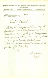 1910 WIEN Pensionsinstitut für die Bühnen- und Orchesterangehörigen Osterreichs