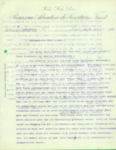 Documento originale, autentico 1910 TRIESTE Riunione Adriatica di SicurtÃ  in Triest Lettera commerciale 1