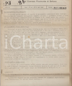 Documento originale, autentico 1935 BELLUNO Bollettino Opera BALILLA Riordinamento reparti organizzazione corsi 1