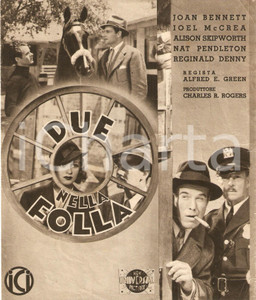 Materiale pubblicitario d’epoca 1936 DUE NELLA FOLLA Joan BENNETT Joel McCREA Regia Alfred E. GREEN Pieghevole 1