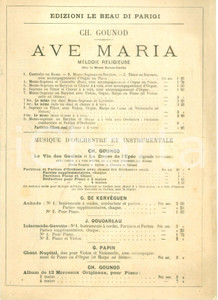 Giornale, rivista storica 1892 PARIGI Edizioni LE BEAU Catalogo pubblicitario degli spartiti 1