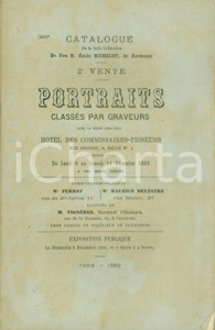 Giornale, rivista storica 1880 PARIS catalogue Collection Emile MICHELOT Portraits classÃ©s par graveurs 1