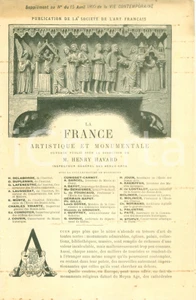Giornale, rivista storica 1895 SociÃ©tÃ© de l Art FranÃ§ais La FRANCE artistique Opuscolo ILLUSTRATO 1