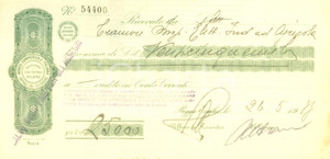 Documento originale, autentico 1925 MILANO Banca Commerciale Italiana Ricevuta pubblicitaria intestata 1