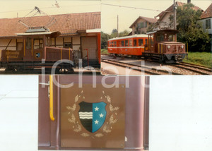 Fotografia d epoca originale 1985 SVIZZERA Ferrovie FABRIG BAHNLI Locomotiva in stazione Lotto 3 fotografie 1