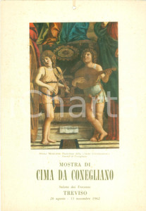 Materiale pubblicitario d’epoca 1962 TREVISO Mostra Cima CONEGLIANO Angeli Musicanti Locandina mezzi pubblici 1