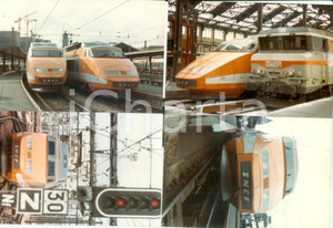 Fotografia d epoca originale 1975 ca FRANCE Locomotiva SNCF 7324 in stazione Lotto 4 fotografie 1