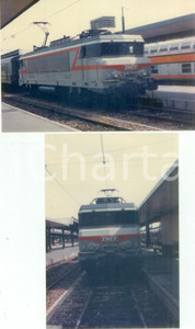 Fotografia d epoca originale 1975 ca FRANCE Locomotiva SNCF BB7274 in stazione Lotto 2 fotografie 1