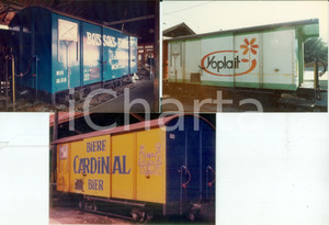 Fotografia d epoca originale 1985 SVIZZERA Ferrovie MOB Vagoni pubblicitÃ  YOPLAIT BiÃ¨re CARDINAL Lotto 3 foto 1