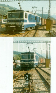 Fotografia d epoca originale 1975 ca SVIZZERA Ferrovie MOB Locomotiva e treno merci Lotto 2 fotografie 1