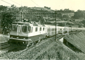 Fotografia d epoca originale 1980 ca SVIZZERA Treno HELVETIA Locomotiva Re 4/4 II Fotografia seriale 1