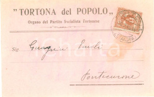 Cartolina originale da collezione 1915 TORTONA AL Rivista Tortona del Popolo sollecita abbonamento Cartolina 1