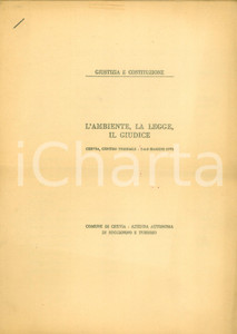 Oggetto da collezione cartaceo 1971 CERVIA RA Emidio D ANIELLO Donatello SERRANI Problema dell inquinamento 1