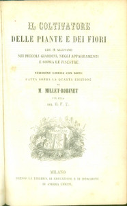 Libro, pubblicazione d epoca 1840 ca Cora MILLETROBINET Il coltivatore delle piante e dei fiori Botanica 1