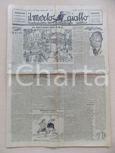 Giornale, rivista storica 1947 IL MERLO GIALLO Macchina dell ONU si ferma con un dito Rivista ILLUSTRATA 1