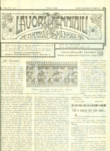 Giornale, rivista storica 1933 LAVORI FEMMINILI Periodico mensile illustrato Modello per tailleur 1