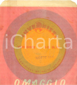 Oggetto da collezione cartaceo 1960 Marcello DE MARTINO Marcello ZANFAGNA Notte mia Vinile 45 giri INVERNIZZI 1