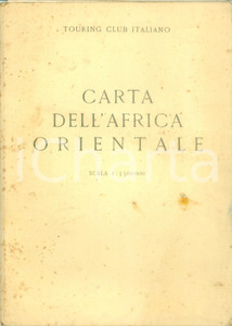 Mappa, planimetria storica 1935 TOURING CLUB ITALIANO Carta dell Africa Orientale Mappa pieghevole 1