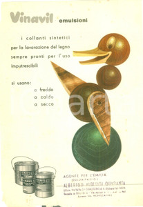 Materiale pubblicitario d’epoca 1954 MONTECATINI TERME PT Collanti VINAVIL Volantino ILLUSTRATO DANNEGGIATO 1