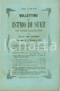 Giornale, rivista storica 1857 BOLLETTINO DELL ISTMO DI SUEZ 12 Gli ingegneri d OLANDA e il BOSFORO 1