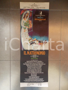 Materiale pubblicitario d’epoca 1975 ca PAVIA TEATRO FRASCHINI Il matrimonio di Nicolaj GOGOL Manifesto 34 x 100 1