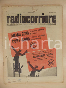 Giornale, rivista storica 1943 RADIOCORRIERE EIAR La Scuola ospite della Famiglia Amaro CORA 1