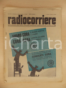 Giornale, rivista storica 1943 RADIOCORRIERE EIAR L Italia perde la TRIPOLITANIA Amaro CORA Giornale 1