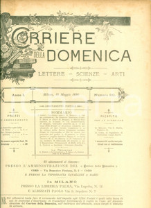 Giornale, rivista storica 1890 CORRIERE DELLA DOMENICA Filippo MEDA Centenario della Beatrice dantesca 1