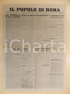 Giornale, rivista storica 1943 IL POPOLO DI ROMA RSI Vittorio Emanuele III é responsabile di tradimento 1