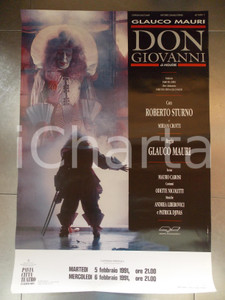 Materiale pubblicitario d’epoca 1991 PAVIA CITTA  TEATRO Compagnia Glauco MAURI Don Giovanni Manifesto 70 x 100 1