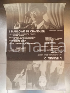 Materiale pubblicitario d’epoca 1980 ca PAVIA Luis BUNUEL Raymond CHANDLER MARLOWE Manifesto DOPPIO 70 x 100 1