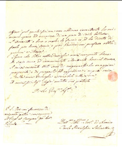 Manoscritto, lettera originale 1831 MILANO Espedienti Carlo KRENTZLIN SOLIVETTA per agevolare una pratica 1