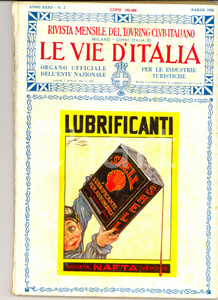 Giornale, rivista storica 1926 LE VIE D ITALIA TCI In memoria di Luigi Vittorio BERTARELLI Rivista  nÂ°3 1