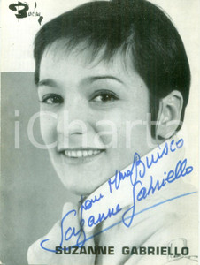 Autografo originale 1965 ca MUSICA Cantante Suzanne GABRIELLO Fotografia seriale dedica AUTOGRAFA 1
