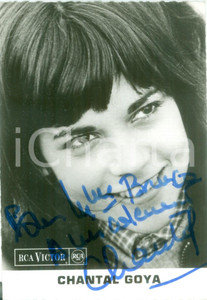 Autografo originale 1965 ca MUSICA Cantante Chantal GOYA Foto seriale RCA VICTOR dedica AUTOGRAFO 1