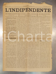 Giornale, rivista storica 1915 PIACENZA Giornale L INDIPENDENTE Italia soccorra vittime terremoto MARSICA 1