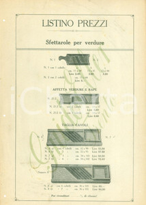 Materiale pubblicitario d’epoca 1921 TRENTO Ditta Guido ELLER Listino sfettarole per verdure Catalogo ILLUSTRATO 1