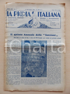 Giornale, rivista storica 1940 LA PICCOLA ITALIANA Il quinto Annuale delle SANZIONI Rivista ILLUSTRATA 1