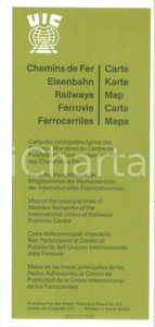 Mappa, planimetria storica 1973 UNION INTERNATIONAL DES CHEMINS DE FER Mappa generale delle reti d EUROPA 1