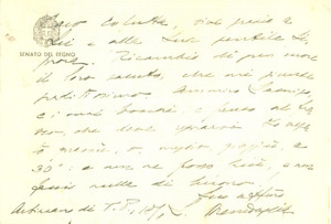 Autografo originale 1946 ROMA Senatore Luigi MESSEDAGLIA ammira boschi LASNIGO Cartolina AUTOGRAFA 1