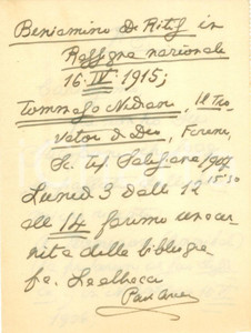 Autografo originale 1940 ca ROMA Paolo ARCARI invia elenco di opere su Iacopone DA TODI AUTOGRAFO 1