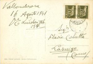 Autografo originale 1941 SALTINO FI Emiliano LUCCHESI abate di VALLOMBROSA Cartolina AUTOGRAFA 1
