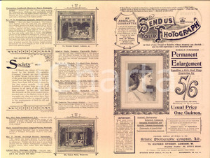 Materiale pubblicitario d’epoca 1897 LONDON Oxford Street  ARTISTIC PHOTOGRAPHIC COMPANY Vintage Advertising 1